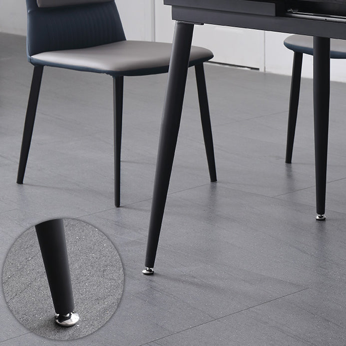 4-foot Stone Dinette Table Industrial Style Rectangle Dining Table with Drop Leaf Clearhalo ' dining_table' 'Dining Tables & Seating' 'Dining Tables' 'furn' 'furn_dining_table' 'Furniture' 'furniture_dining_table' 'Kitchen & Dining Furniture' 'kitchen&dining_furn' 'kitchen' 'kitchen_dining_table' 3958906