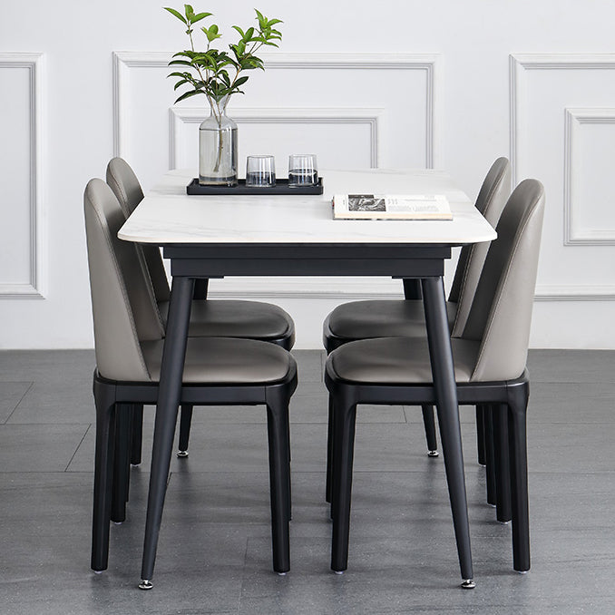 4-foot Stone Dinette Table Industrial Style Rectangle Dining Table with Drop Leaf Clearhalo ' dining_table' 'Dining Tables & Seating' 'Dining Tables' 'furn' 'furn_dining_table' 'Furniture' 'furniture_dining_table' 'Kitchen & Dining Furniture' 'kitchen&dining_furn' 'kitchen' 'kitchen_dining_table' 3958908