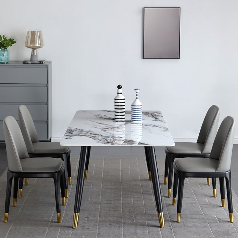 Rectangle Dining Site Table Luxury Style Stone Dining Room Collection with 4-foot Clearhalo ' dining_table' 'Dining Tables & Seating' 'Dining Tables' 'furn' 'furn_dining_table' 'Furniture' 'furniture_dining_table' 'Kitchen & Dining Furniture' 'kitchen&dining_furn' 'kitchen' 'kitchen_dining_table' 3958912