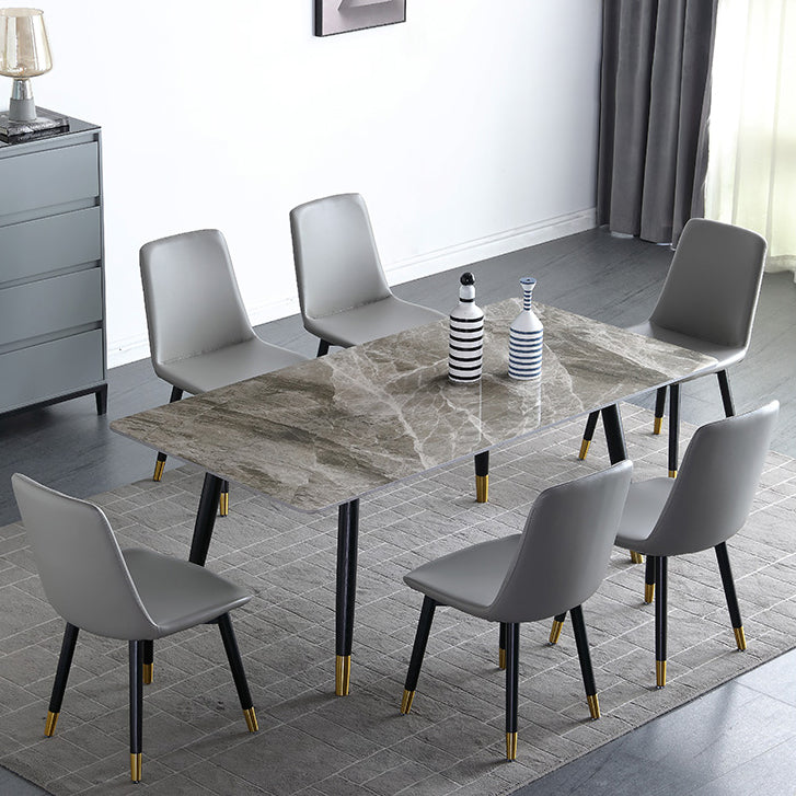 Rectangle Dining Site Table Luxury Style Stone Dining Room Collection with 4-foot Gray Without Chairs Clearhalo ' dining_table' 'Dining Tables & Seating' 'Dining Tables' 'furn' 'furn_dining_table' 'Furniture' 'furniture_dining_table' 'Kitchen & Dining Furniture' 'kitchen&dining_furn' 'kitchen' 'kitchen_dining_table' 3958913