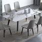 Rectangle Dining Site Table Luxury Style Stone Dining Room Collection with 4-foot Clearhalo ' dining_table' 'Dining Tables & Seating' 'Dining Tables' 'furn' 'furn_dining_table' 'Furniture' 'furniture_dining_table' 'Kitchen & Dining Furniture' 'kitchen&dining_furn' 'kitchen' 'kitchen_dining_table' 3958914