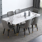 Rectangle Dining Site Table Luxury Style Stone Dining Room Collection with 4-foot Clearhalo ' dining_table' 'Dining Tables & Seating' 'Dining Tables' 'furn' 'furn_dining_table' 'Furniture' 'furniture_dining_table' 'Kitchen & Dining Furniture' 'kitchen&dining_furn' 'kitchen' 'kitchen_dining_table' 3958922