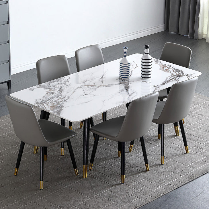 Rectangle Dining Site Table Luxury Style Stone Dining Room Collection with 4-foot Clearhalo ' dining_table' 'Dining Tables & Seating' 'Dining Tables' 'furn' 'furn_dining_table' 'Furniture' 'furniture_dining_table' 'Kitchen & Dining Furniture' 'kitchen&dining_furn' 'kitchen' 'kitchen_dining_table' 3958922