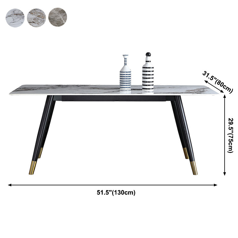 Rectangle Dining Site Table Luxury Style Stone Dining Room Collection with 4-foot Clearhalo ' dining_table' 'Dining Tables & Seating' 'Dining Tables' 'furn' 'furn_dining_table' 'Furniture' 'furniture_dining_table' 'Kitchen & Dining Furniture' 'kitchen&dining_furn' 'kitchen' 'kitchen_dining_table' 3958925