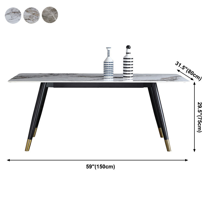 Rectangle Dining Site Table Luxury Style Stone Dining Room Collection with 4-foot Clearhalo ' dining_table' 'Dining Tables & Seating' 'Dining Tables' 'furn' 'furn_dining_table' 'Furniture' 'furniture_dining_table' 'Kitchen & Dining Furniture' 'kitchen&dining_furn' 'kitchen' 'kitchen_dining_table' 3958929