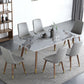 Rectangle Dining Site Table Stone Dining Room Collection with Solid Wood Base White Without Chairs Clearhalo ' dining_table' 'Dining Tables & Seating' 'Dining Tables' 'furn' 'furn_dining_table' 'Furniture' 'furniture_dining_table' 'Kitchen & Dining Furniture' 'kitchen&dining_furn' 'kitchen' 'kitchen_dining_table' 3958931