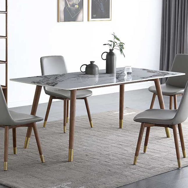 Rectangle Dining Site Table Stone Dining Room Collection with Solid Wood Base Clearhalo ' dining_table' 'Dining Tables & Seating' 'Dining Tables' 'furn' 'furn_dining_table' 'Furniture' 'furniture_dining_table' 'Kitchen & Dining Furniture' 'kitchen&dining_furn' 'kitchen' 'kitchen_dining_table' 3958933