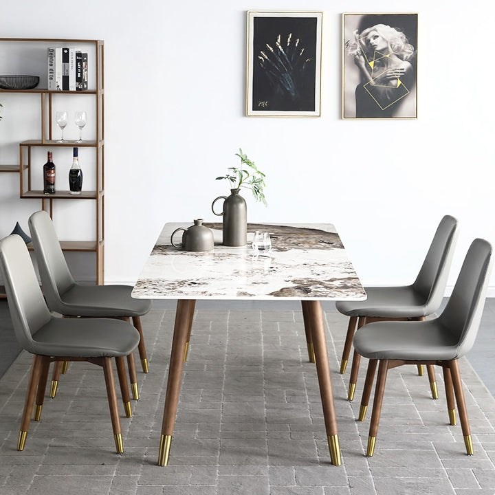 Rectangle Dining Site Table Stone Dining Room Collection with Solid Wood Base Clearhalo ' dining_table' 'Dining Tables & Seating' 'Dining Tables' 'furn' 'furn_dining_table' 'Furniture' 'furniture_dining_table' 'Kitchen & Dining Furniture' 'kitchen&dining_furn' 'kitchen' 'kitchen_dining_table' 3958941