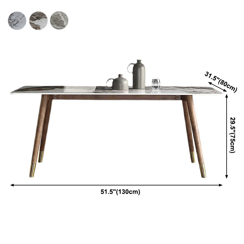 Rectangle Dining Site Table Stone Dining Room Collection with Solid Wood Base Clearhalo ' dining_table' 'Dining Tables & Seating' 'Dining Tables' 'furn' 'furn_dining_table' 'Furniture' 'furniture_dining_table' 'Kitchen & Dining Furniture' 'kitchen&dining_furn' 'kitchen' 'kitchen_dining_table' 3958942