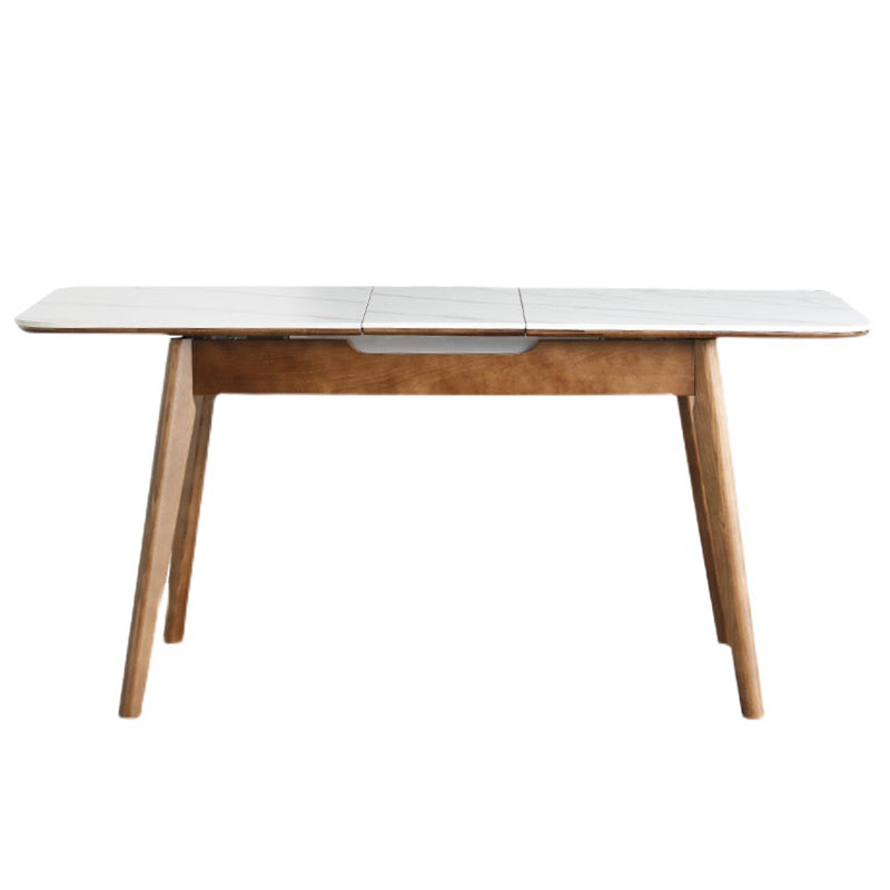 Rectangle Extendable Stone Dining Site Table Traditional Luxury 4 Legs Dinette Table Without Chairs Clearhalo ' dining_table' 'Dining Tables & Seating' 'Dining Tables' 'furn' 'furn_dining_table' 'Furniture' 'furniture_dining_table' 'Kitchen & Dining Furniture' 'kitchen&dining_furn' 'kitchen' 'kitchen_dining_table' 3958951