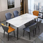 Industrial Sintered Stone Dining Table Carbon Steel Base Rectangle Table for Home Clearhalo ' dining_table' 'Dining Tables & Seating' 'Dining Tables' 'furn' 'furn_dining_table' 'Furniture' 'furniture_dining_table' 'Kitchen & Dining Furniture' 'kitchen&dining_furn' 'kitchen' 'kitchen_dining_table' 3958962
