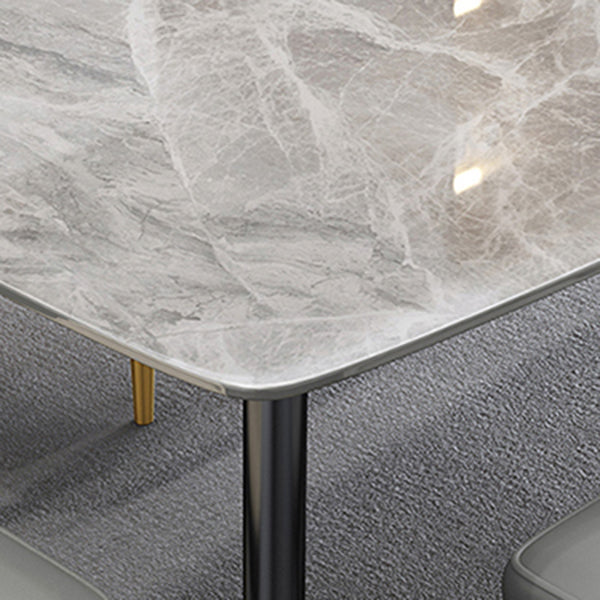 Industrial Sintered Stone Dining Table Carbon Steel Base Rectangle Table for Home Clearhalo ' dining_table' 'Dining Tables & Seating' 'Dining Tables' 'furn' 'furn_dining_table' 'Furniture' 'furniture_dining_table' 'Kitchen & Dining Furniture' 'kitchen&dining_furn' 'kitchen' 'kitchen_dining_table' 3958967