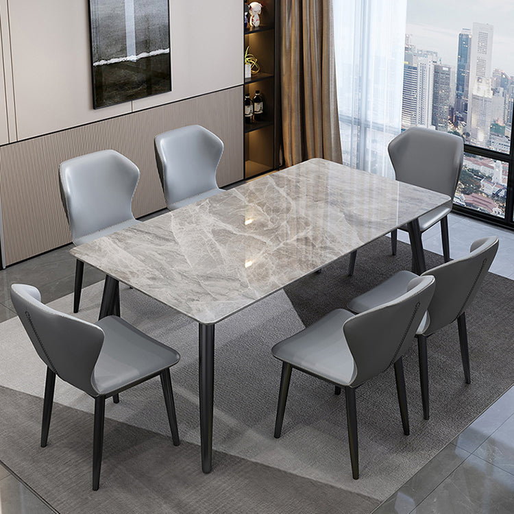 Industrial Sintered Stone Dining Table Carbon Steel Base Rectangle Table for Home Clearhalo ' dining_table' 'Dining Tables & Seating' 'Dining Tables' 'furn' 'furn_dining_table' 'Furniture' 'furniture_dining_table' 'Kitchen & Dining Furniture' 'kitchen&dining_furn' 'kitchen' 'kitchen_dining_table' 3958970