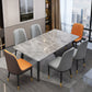 Industrial Sintered Stone Dining Table Carbon Steel Base Rectangle Table for Home Clearhalo ' dining_table' 'Dining Tables & Seating' 'Dining Tables' 'furn' 'furn_dining_table' 'Furniture' 'furniture_dining_table' 'Kitchen & Dining Furniture' 'kitchen&dining_furn' 'kitchen' 'kitchen_dining_table' 3958973