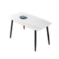 Industrial Home Sintered Stone Scratch Resistant Dining Table 4 Legs Base Rectangle Table White Without Chairs Clearhalo ' dining_table' 'Dining Tables & Seating' 'Dining Tables' 'furn' 'furn_dining_table' 'Furniture' 'furniture_dining_table' 'Kitchen & Dining Furniture' 'kitchen&dining_furn' 'kitchen' 'kitchen_dining_table' 3958984