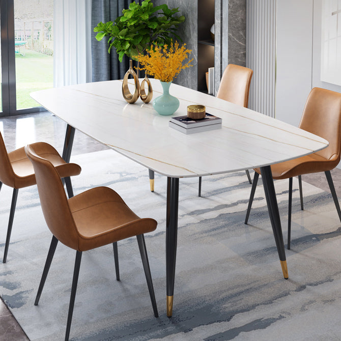 Industrial Home Sintered Stone Scratch Resistant Dining Table 4 Legs Base Rectangle Table Clearhalo ' dining_table' 'Dining Tables & Seating' 'Dining Tables' 'furn' 'furn_dining_table' 'Furniture' 'furniture_dining_table' 'Kitchen & Dining Furniture' 'kitchen&dining_furn' 'kitchen' 'kitchen_dining_table' 3958989