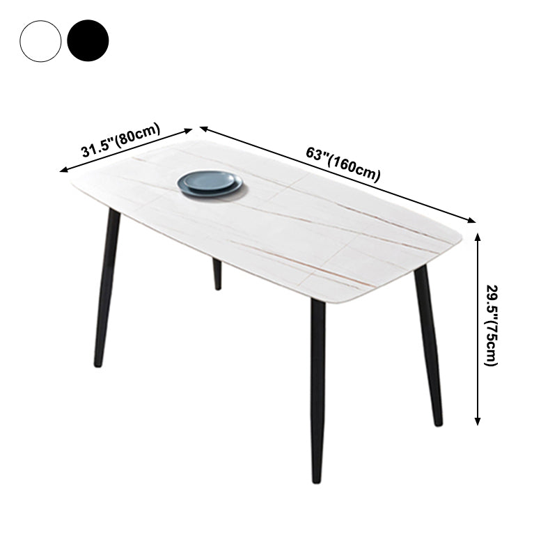 Industrial Home Sintered Stone Scratch Resistant Dining Table 4 Legs Base Rectangle Table Clearhalo ' dining_table' 'Dining Tables & Seating' 'Dining Tables' 'furn' 'furn_dining_table' 'Furniture' 'furniture_dining_table' 'Kitchen & Dining Furniture' 'kitchen&dining_furn' 'kitchen' 'kitchen_dining_table' 3958996