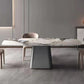 Metal Traditional Luxury Rectangle Table Sintered Stone Indoor Table with Pedestal Base Clearhalo ' dining_table' 'Dining Tables & Seating' 'Dining Tables' 'furn' 'furn_dining_table' 'Furniture' 'furniture_dining_table' 'Kitchen & Dining Furniture' 'kitchen&dining_furn' 'kitchen' 'kitchen_dining_table' 3959002
