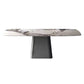 Metal Traditional Luxury Rectangle Table Sintered Stone Indoor Table with Pedestal Base Clearhalo ' dining_table' 'Dining Tables & Seating' 'Dining Tables' 'furn' 'furn_dining_table' 'Furniture' 'furniture_dining_table' 'Kitchen & Dining Furniture' 'kitchen&dining_furn' 'kitchen' 'kitchen_dining_table' 3959004
