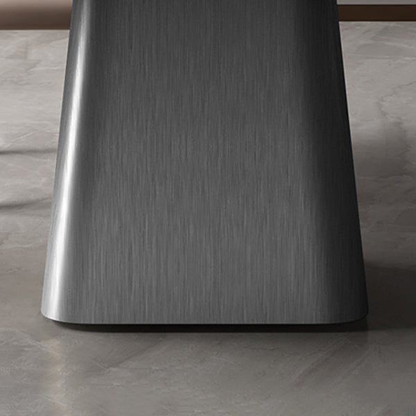 Metal Traditional Luxury Rectangle Table Sintered Stone Indoor Table with Pedestal Base Clearhalo ' dining_table' 'Dining Tables & Seating' 'Dining Tables' 'furn' 'furn_dining_table' 'Furniture' 'furniture_dining_table' 'Kitchen & Dining Furniture' 'kitchen&dining_furn' 'kitchen' 'kitchen_dining_table' 3959006