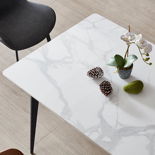 Industrial Sintered Stone 55" Wide Dining Table Rectangle Shape Table with 4 Legs Base