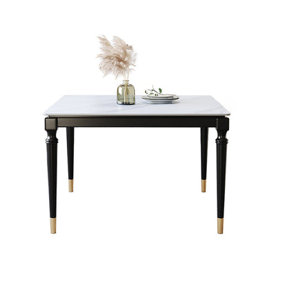 Stone Dining Site Table Industrial Style 4 Legs Dining Table for Kitchen Home White Without Chairs Clearhalo ' dining_table' 'Dining Tables & Seating' 'Dining Tables' 'furn' 'furn_dining_table' 'Furniture' 'furniture_dining_table' 'Kitchen & Dining Furniture' 'kitchen&dining_furn' 'kitchen' 'kitchen_dining_table' 3959030