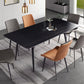 Rectangle Two-Color Dining Table Sintered Stone Table Industrial with 4 Legs Black Without Chairs Clearhalo ' dining_table' 'Dining Tables & Seating' 'Dining Tables' 'furn' 'furn_dining_table' 'Furniture' 'furniture_dining_table' 'Kitchen & Dining Furniture' 'kitchen&dining_furn' 'kitchen' 'kitchen_dining_table' 3959046
