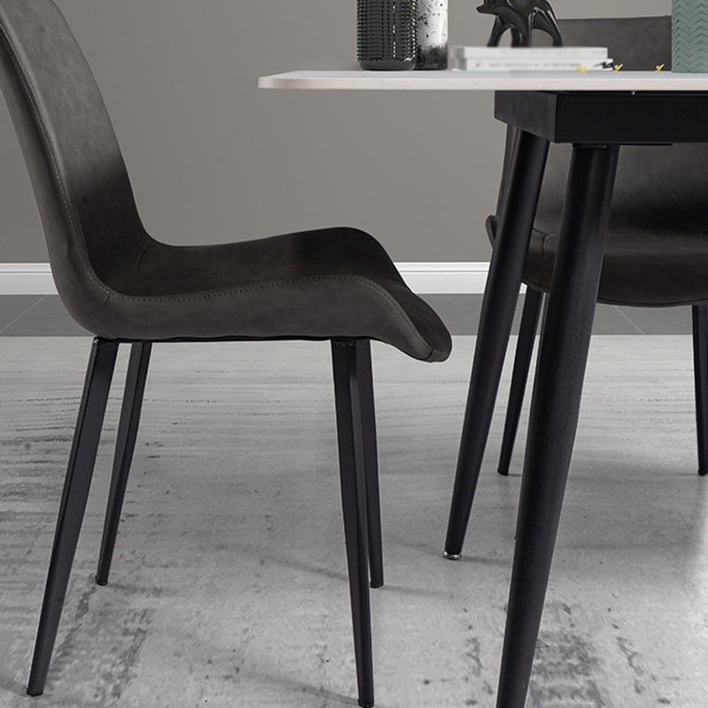 Rectangle Two-Color Dining Table Sintered Stone Table Industrial with 4 Legs Clearhalo ' dining_table' 'Dining Tables & Seating' 'Dining Tables' 'furn' 'furn_dining_table' 'Furniture' 'furniture_dining_table' 'Kitchen & Dining Furniture' 'kitchen&dining_furn' 'kitchen' 'kitchen_dining_table' 3959053