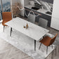 Rectangle Two-Color Dining Table Sintered Stone Table Industrial with 4 Legs Clearhalo ' dining_table' 'Dining Tables & Seating' 'Dining Tables' 'furn' 'furn_dining_table' 'Furniture' 'furniture_dining_table' 'Kitchen & Dining Furniture' 'kitchen&dining_furn' 'kitchen' 'kitchen_dining_table' 3959054