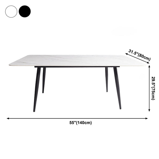 Rectangle Two-Color Dining Table Sintered Stone Table Industrial with 4 Legs