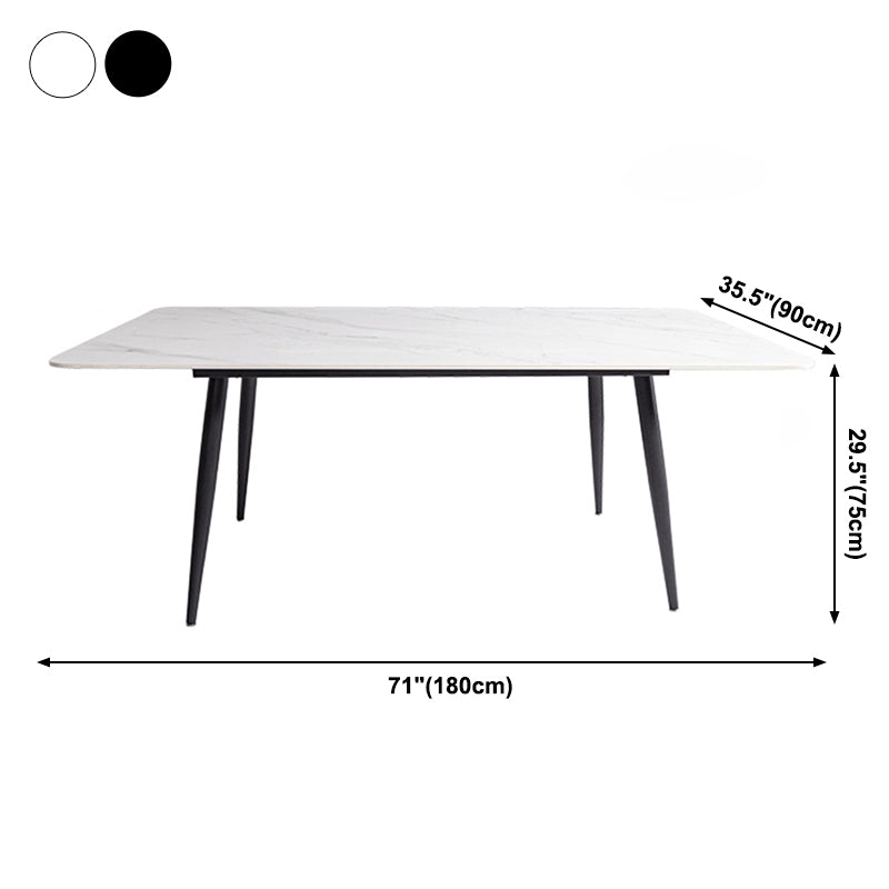 Rectangle Two-Color Dining Table Sintered Stone Table Industrial with 4 Legs Clearhalo ' dining_table' 'Dining Tables & Seating' 'Dining Tables' 'furn' 'furn_dining_table' 'Furniture' 'furniture_dining_table' 'Kitchen & Dining Furniture' 'kitchen&dining_furn' 'kitchen' 'kitchen_dining_table' 3959062