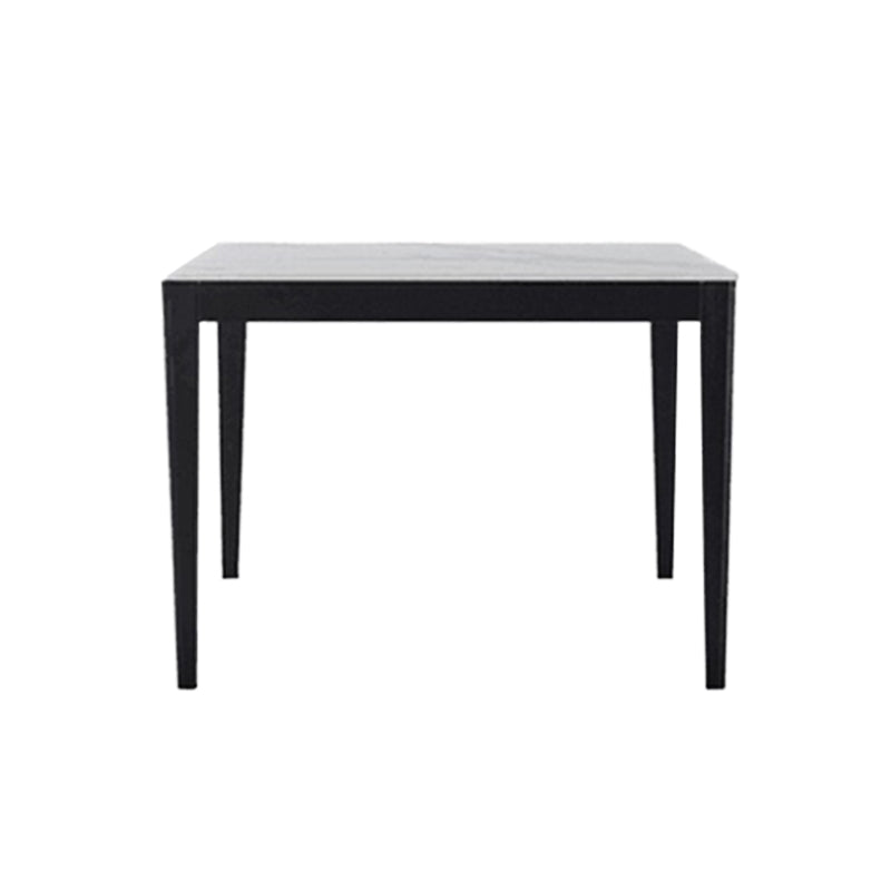 Modern Style 4 Legs Dining Table Three-Color Fixed Table of Sintered Stone White 35.4"L x 35.4"W x 29.5"H Without Chairs Clearhalo ' dining_table' 'Dining Tables & Seating' 'Dining Tables' 'furn' 'furn_dining_table' 'Furniture' 'furniture_dining_table' 'Kitchen & Dining Furniture' 'kitchen&dining_furn' 'kitchen' 'kitchen_dining_table' 3959064