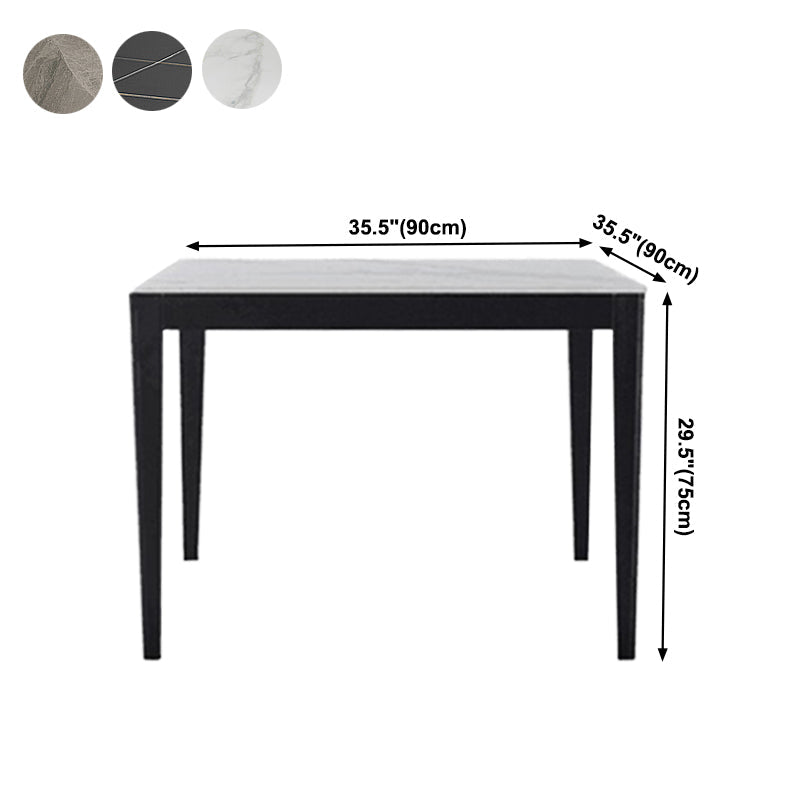 Modern Style 4 Legs Dining Table Three-Color Fixed Table of Sintered Stone Clearhalo ' dining_table' 'Dining Tables & Seating' 'Dining Tables' 'furn' 'furn_dining_table' 'Furniture' 'furniture_dining_table' 'Kitchen & Dining Furniture' 'kitchen&dining_furn' 'kitchen' 'kitchen_dining_table' 3959073