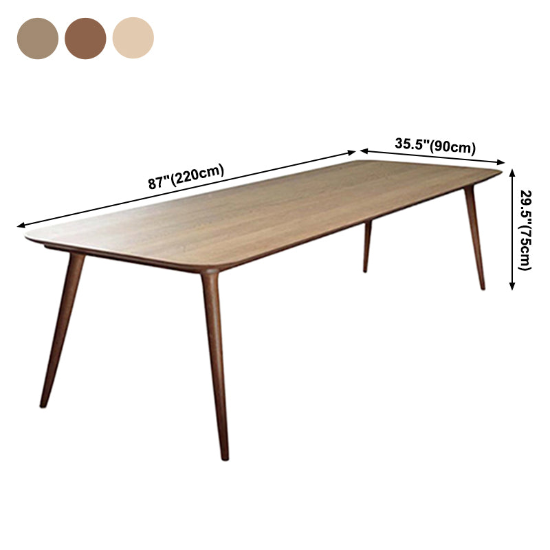 Rectangle 4 Legs Modern Style Dining Table Wood Color Fixed Table with Solid Wood Clearhalo ' dining_table' 'Dining Tables & Seating' 'Dining Tables' 'furn' 'furn_dining_table' 'Furniture' 'furniture_dining_table' 'Kitchen & Dining Furniture' 'kitchen&dining_furn' 'kitchen' 'kitchen_dining_table' 3959094