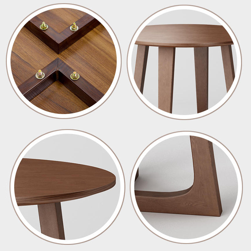 Round Double Pedestal Casual Dining Table Wood Color Fixed Table with Ashwood Solid Wood Clearhalo ' dining_table' 'Dining Tables & Seating' 'Dining Tables' 'furn' 'furn_dining_table' 'Furniture' 'furniture_dining_table' 'Kitchen & Dining Furniture' 'kitchen&dining_furn' 'kitchen' 'kitchen_dining_table' 3959115