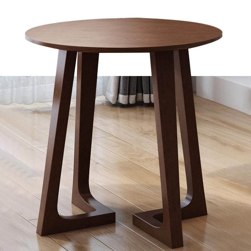 Round Double Pedestal Casual Dining Table Wood Color Fixed Table with Ashwood Solid Wood Clearhalo ' dining_table' 'Dining Tables & Seating' 'Dining Tables' 'furn' 'furn_dining_table' 'Furniture' 'furniture_dining_table' 'Kitchen & Dining Furniture' 'kitchen&dining_furn' 'kitchen' 'kitchen_dining_table' 3959117