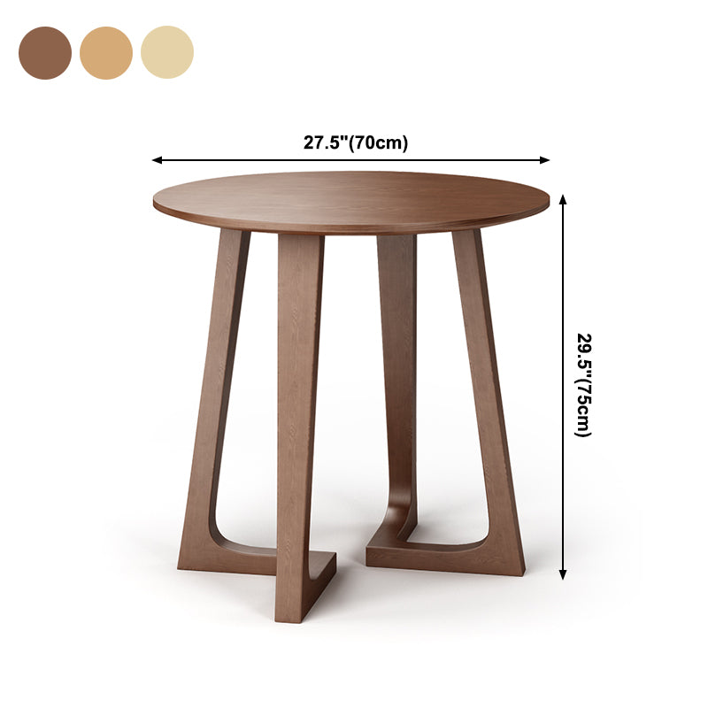 Round Double Pedestal Casual Dining Table Wood Color Fixed Table with Ashwood Solid Wood Clearhalo ' dining_table' 'Dining Tables & Seating' 'Dining Tables' 'furn' 'furn_dining_table' 'Furniture' 'furniture_dining_table' 'Kitchen & Dining Furniture' 'kitchen&dining_furn' 'kitchen' 'kitchen_dining_table' 3959119
