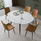 Modern Sintered Stone Dinner Table Round Table with Black Frame for Kitchen Clearhalo ' dining_table' 'Dining Tables & Seating' 'Dining Tables' 'furn' 'furn_dining_table' 'Furniture' 'furniture_dining_table' 'Kitchen & Dining Furniture' 'kitchen&dining_furn' 'kitchen' 'kitchen_dining_table' 3959121