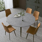 Modern Sintered Stone Dinner Table Round Table with Black Frame for Kitchen Gray Without Chairs Clearhalo ' dining_table' 'Dining Tables & Seating' 'Dining Tables' 'furn' 'furn_dining_table' 'Furniture' 'furniture_dining_table' 'Kitchen & Dining Furniture' 'kitchen&dining_furn' 'kitchen' 'kitchen_dining_table' 3959125