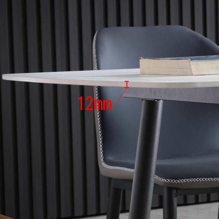 Industrial Standard Kitchen Dining Table Sintered Stone Rectangle Dining Table with 4 Legs Base Clearhalo ' dining_table' 'Dining Tables & Seating' 'Dining Tables' 'furn' 'furn_dining_table' 'Furniture' 'furniture_dining_table' 'Kitchen & Dining Furniture' 'kitchen&dining_furn' 'kitchen' 'kitchen_dining_table' 3959167