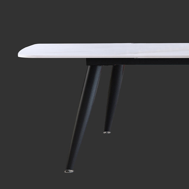Industrial Standard Kitchen Dining Table Sintered Stone Rectangle Dining Table with 4 Legs Base Clearhalo ' dining_table' 'Dining Tables & Seating' 'Dining Tables' 'furn' 'furn_dining_table' 'Furniture' 'furniture_dining_table' 'Kitchen & Dining Furniture' 'kitchen&dining_furn' 'kitchen' 'kitchen_dining_table' 3959170