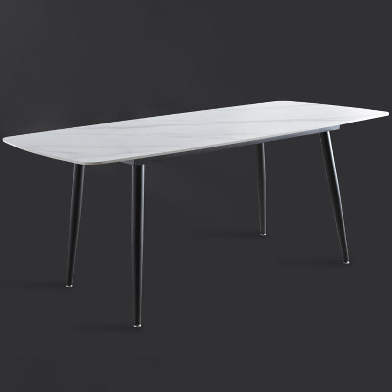Industrial Standard Kitchen Dining Table Sintered Stone Rectangle Dining Table with 4 Legs Base Clearhalo ' dining_table' 'Dining Tables & Seating' 'Dining Tables' 'furn' 'furn_dining_table' 'Furniture' 'furniture_dining_table' 'Kitchen & Dining Furniture' 'kitchen&dining_furn' 'kitchen' 'kitchen_dining_table' 3959171