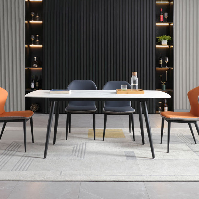 Industrial Standard Kitchen Dining Table Sintered Stone Rectangle Dining Table with 4 Legs Base Clearhalo ' dining_table' 'Dining Tables & Seating' 'Dining Tables' 'furn' 'furn_dining_table' 'Furniture' 'furniture_dining_table' 'Kitchen & Dining Furniture' 'kitchen&dining_furn' 'kitchen' 'kitchen_dining_table' 3959172