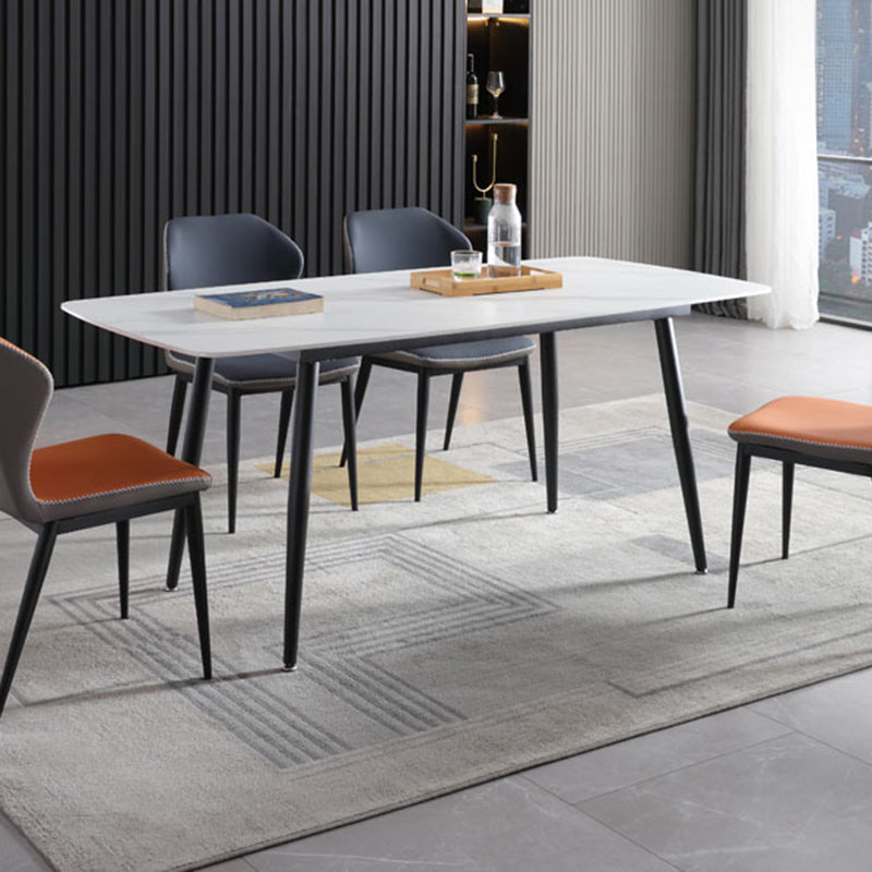 Industrial Standard Kitchen Dining Table Sintered Stone Rectangle Dining Table with 4 Legs Base Clearhalo ' dining_table' 'Dining Tables & Seating' 'Dining Tables' 'furn' 'furn_dining_table' 'Furniture' 'furniture_dining_table' 'Kitchen & Dining Furniture' 'kitchen&dining_furn' 'kitchen' 'kitchen_dining_table' 3959173