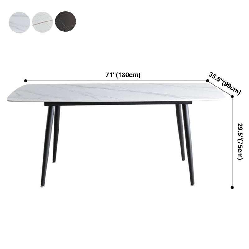 Industrial Standard Kitchen Dining Table Sintered Stone Rectangle Dining Table with 4 Legs Base Clearhalo ' dining_table' 'Dining Tables & Seating' 'Dining Tables' 'furn' 'furn_dining_table' 'Furniture' 'furniture_dining_table' 'Kitchen & Dining Furniture' 'kitchen&dining_furn' 'kitchen' 'kitchen_dining_table' 3959180