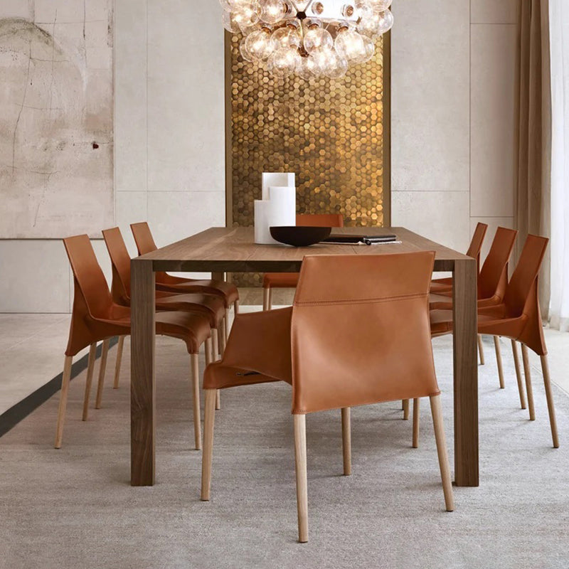 Glam Brown Solid Wood Dining Table Rectangle Shape Standard Dining Table for Kitchen Clearhalo ' dining_table' 'Dining Tables & Seating' 'Dining Tables' 'furn' 'furn_dining_table' 'Furniture' 'furniture_dining_table' 'Kitchen & Dining Furniture' 'kitchen&dining_furn' 'kitchen' 'kitchen_dining_table' 3959183