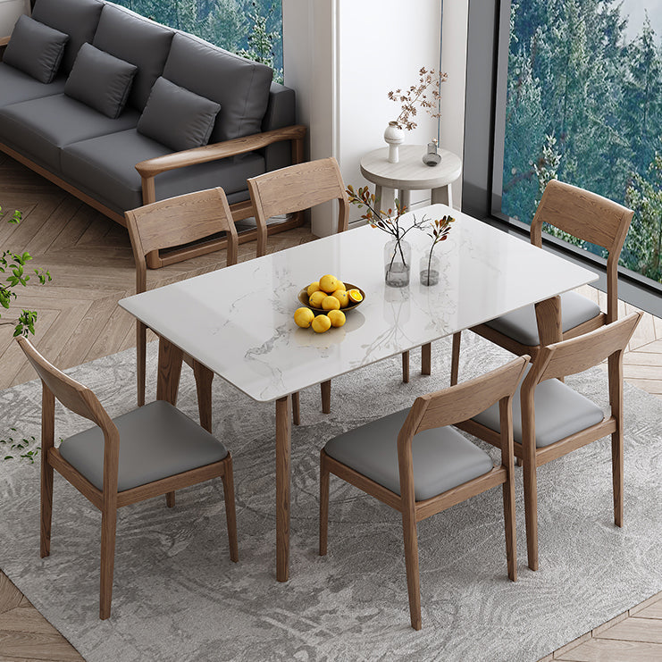 Industrial Sintered Stone Top Dining Table Rectangle Kitchen Dining Table with 4 Legs Base Clearhalo ' dining_table' 'Dining Tables & Seating' 'Dining Tables' 'furn' 'furn_dining_table' 'Furniture' 'furniture_dining_table' 'Kitchen & Dining Furniture' 'kitchen&dining_furn' 'kitchen' 'kitchen_dining_table' 3959194