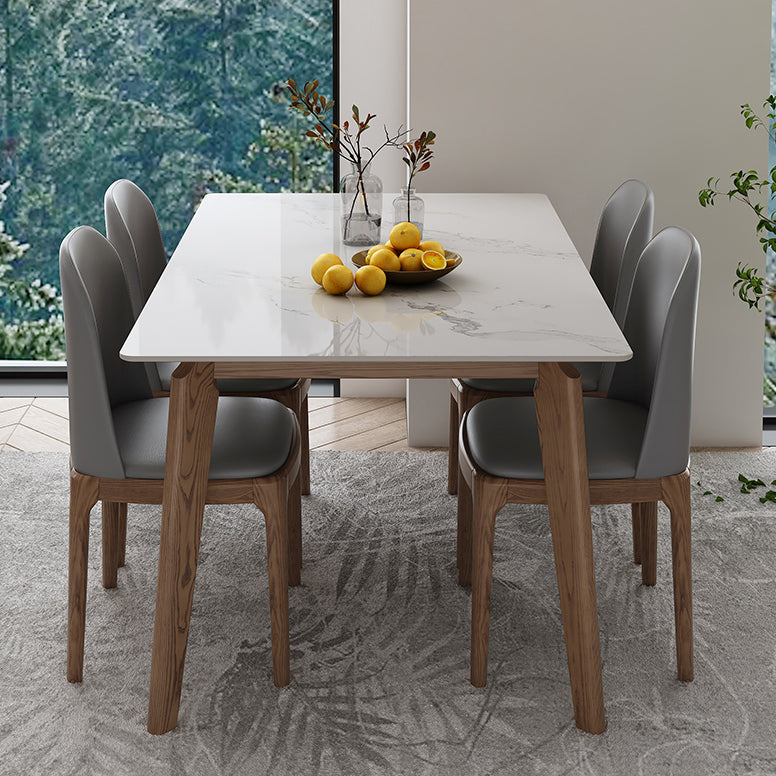 Industrial Sintered Stone Top Dining Table Rectangle Kitchen Dining Table with 4 Legs Base Clearhalo ' dining_table' 'Dining Tables & Seating' 'Dining Tables' 'furn' 'furn_dining_table' 'Furniture' 'furniture_dining_table' 'Kitchen & Dining Furniture' 'kitchen&dining_furn' 'kitchen' 'kitchen_dining_table' 3959204