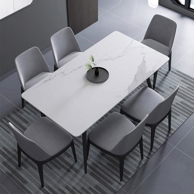 Metal Industrial Rectangle Dining Table Sintered Stone Table for Dining Room Clearhalo ' dining_table' 'Dining Tables & Seating' 'Dining Tables' 'furn' 'furn_dining_table' 'Furniture' 'furniture_dining_table' 'Kitchen & Dining Furniture' 'kitchen&dining_furn' 'kitchen' 'kitchen_dining_table' 3959212