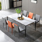 Metal Industrial Rectangle Dining Table Sintered Stone Table for Dining Room Clearhalo ' dining_table' 'Dining Tables & Seating' 'Dining Tables' 'furn' 'furn_dining_table' 'Furniture' 'furniture_dining_table' 'Kitchen & Dining Furniture' 'kitchen&dining_furn' 'kitchen' 'kitchen_dining_table' 3959214